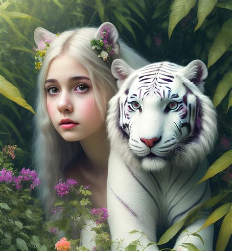 Download Cg Rendering Tiger Girl Royalty Free Stock Illustration Image