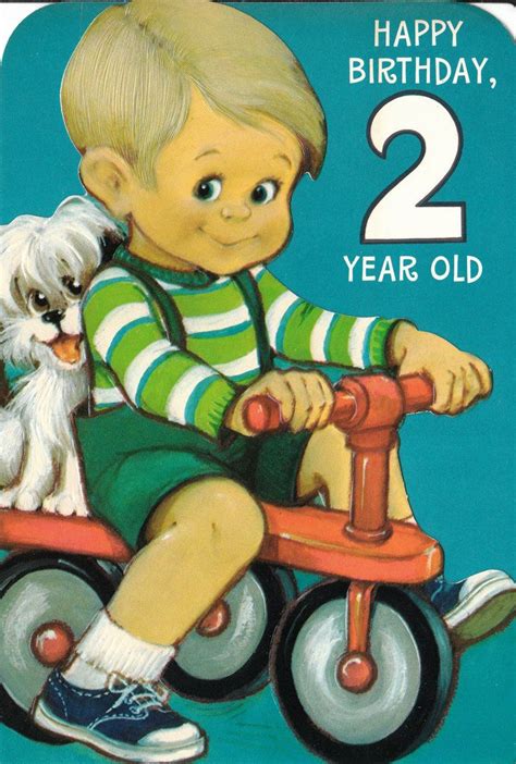 Children s birthday card boy 2 years old zazzle com. Vintage Hallmark 1960s Happy Birthday 2 Year by ...
