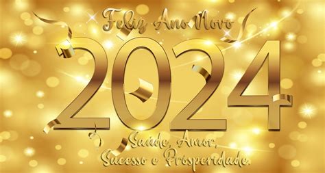 Feliz Ano Novo 2024 Número Dourado