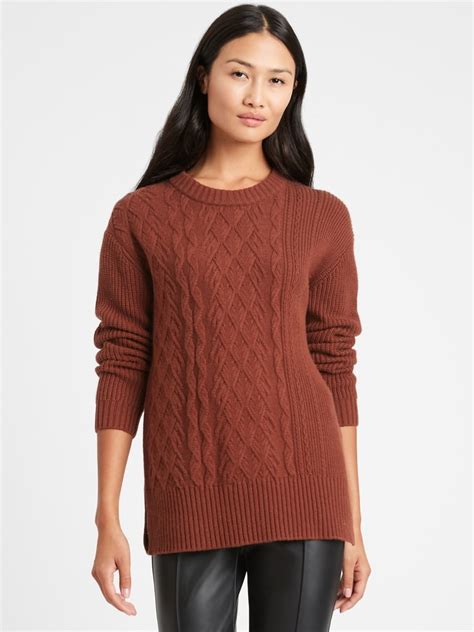 Banana Republic Cable Knit Sweater Tunic Comfortable Thanksgiving