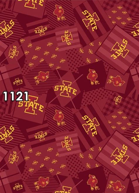 Ncaa Iowa State Cyclones University Red And Gold Cotton Fabric Etsy