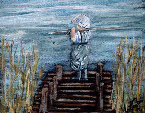 Little Boy Blue Painting By Lizzie Angell Beaudoin Fine Art America