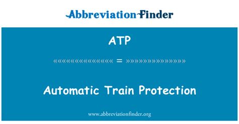 Atp Definition Automatic Train Protection Abbreviation Finder