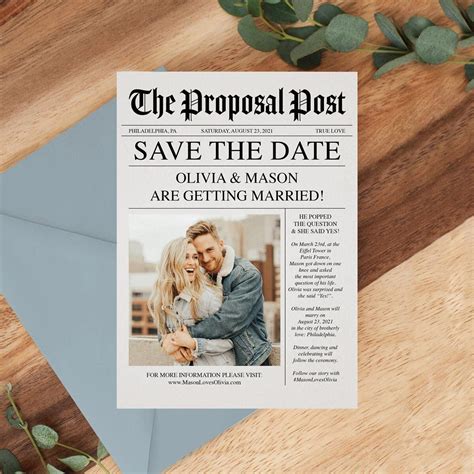 Extra Extra Read All About Your Wedding Date Download Edit And