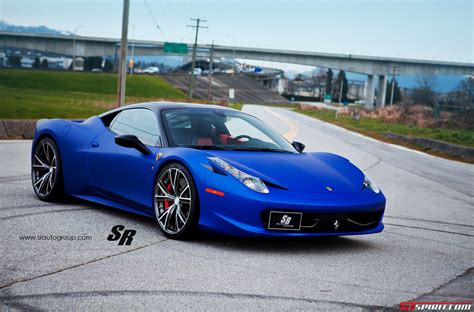 Blue Ferrari 458 Italia With 22 Inch Pur Wheels Gtspirit