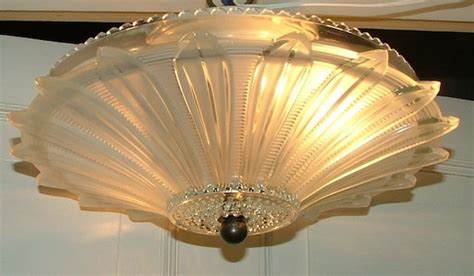 Antique Art Deco Glass Ceiling Light Shade W By Annslights On Etsy