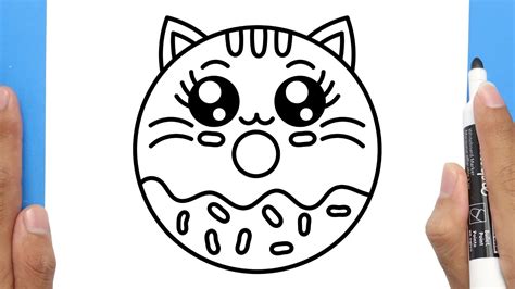 How To Draw A Cat Donuts Step By Step Tutorial For Beginners Youtube
