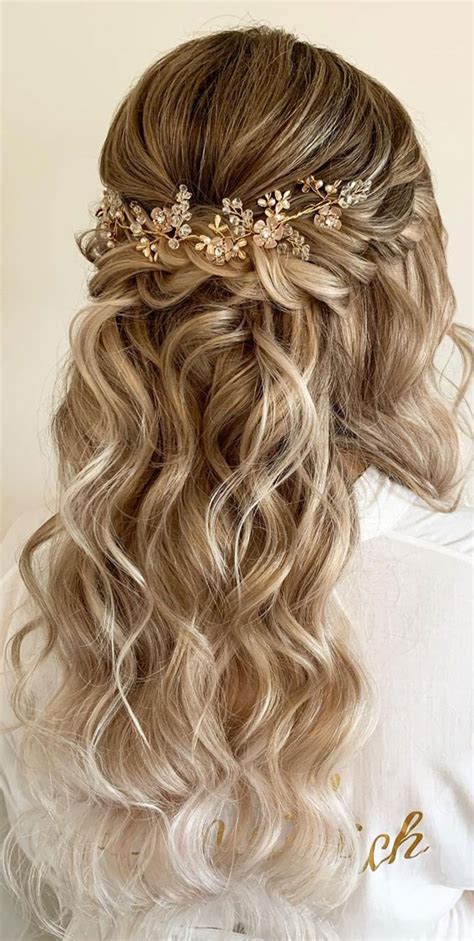 Trendy Half Up Half Down Hairstyles Twisted Half Up For Wavy Hair