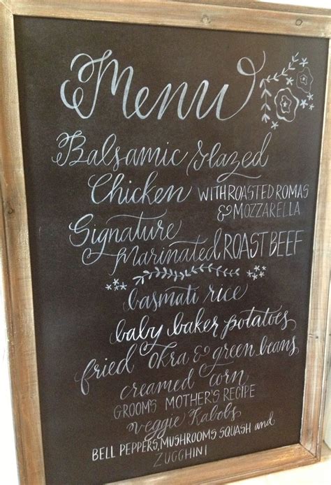 Loving This Calligraphy On The Chalkboard Menu Roxys Handwriting