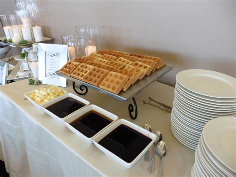 Belgain Waffle Station With Three Syrups Waffle Station Event Food