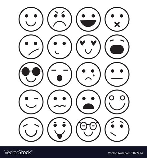 Smilies Icons Different Emotions Royalty Free Vector Image