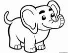 Cute Baby Elephant Coloring page Printable
