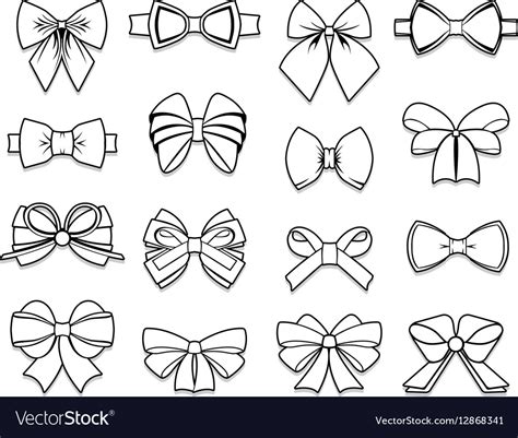 Beautiful Bows Elements Collection Royalty Free Vector Image