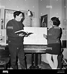 Pictures of composer, Wilfred Josephs and his wife, taken in his study ...