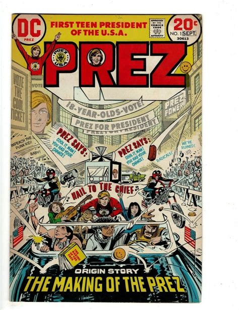 Prez 1 Vf Dc Bronze Age Comic Book 1st Teen President Of The Usa Joe