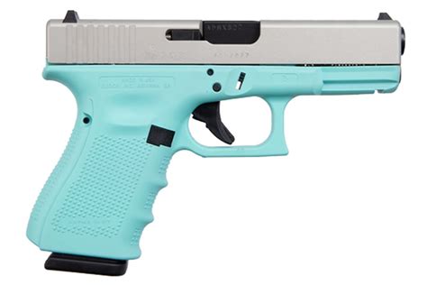 Glock 19 Gen4 9mm Pistol With Cerakote Robins Egg Blue Frame And