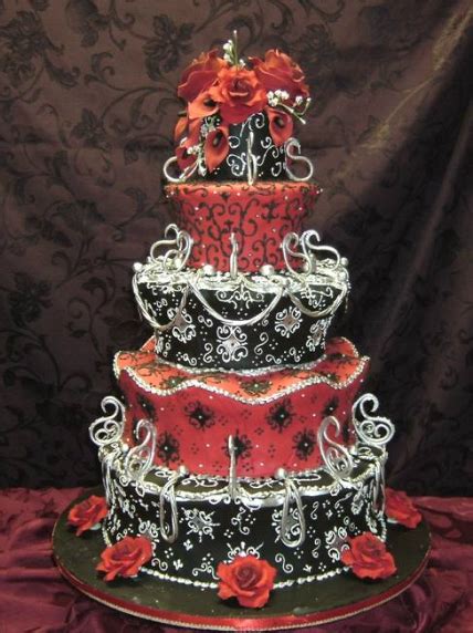 Wedding Cakes Pictures Red And Black Wedding Cakes