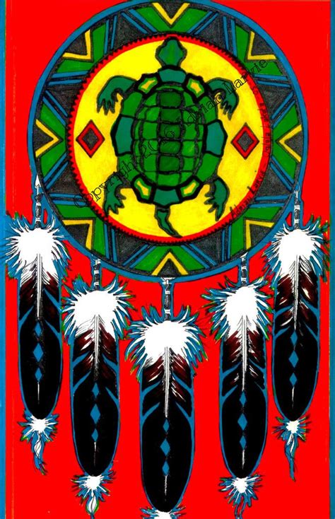 Adrian Larvie Turtle And Feathers Native American Print Native Art