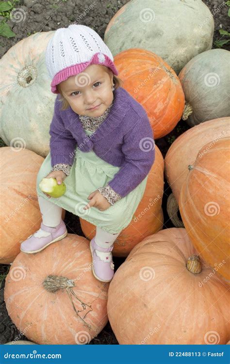 the girl on melons stock image image of pear autumn 22488113