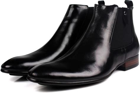 Handmade Men Black Boots Ankle Boots For Men Men Dress Shoes Formal