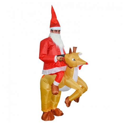 Santa Riding Reindeer Costume Inflatable Santa Riding Reindeer