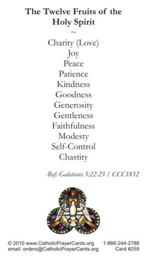 Ts And Fruits Of The Holy Spirit Prayer Card Pc259