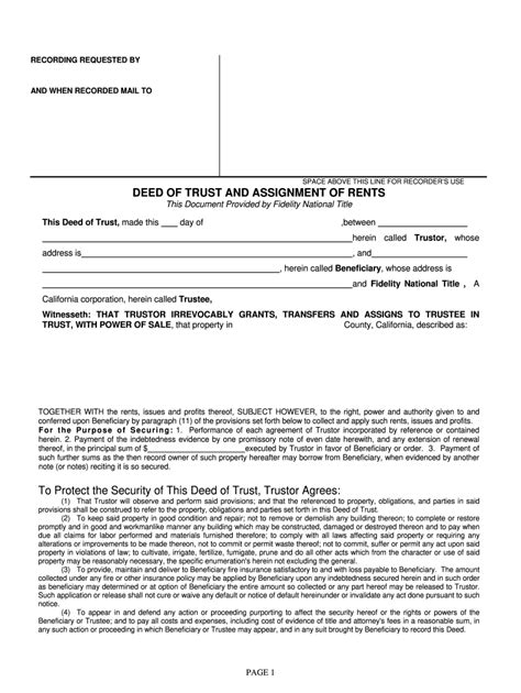 Deed Of Trust With Assignment Of Rents Fill Out And Sign Online Dochub