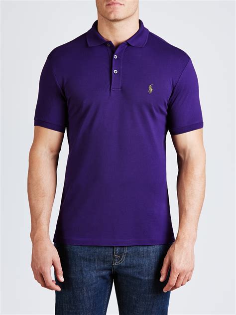 Polo Ralph Lauren Slim Fit Polo Shirt In Purple For Men Lyst