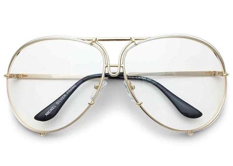 oversized designer aviator eyeglasses gold metal frame clear lens women glasses aviator