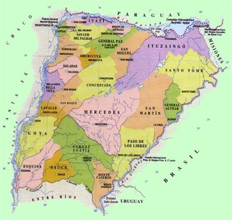 Mapa De La Provincia De Corrientes Argentina Mapa Corrientes Mapas