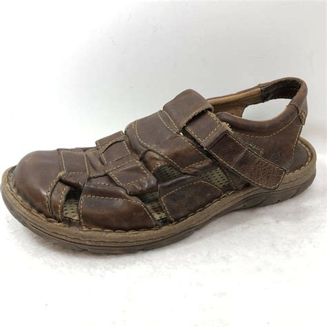 Born Mens Fisherman Leather Sandals Size 12 H59706 Closed Toe Etsy