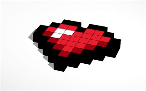 3d Design Pixel Heart Small Tinkercad