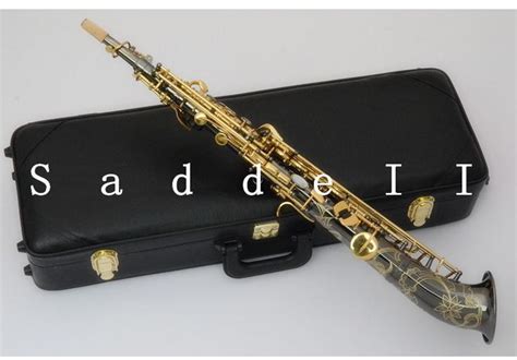 2019 Curved Bell Soprano Saxophones Sax Saxophone Bb Black Nickel Plated Saxe Top Musical