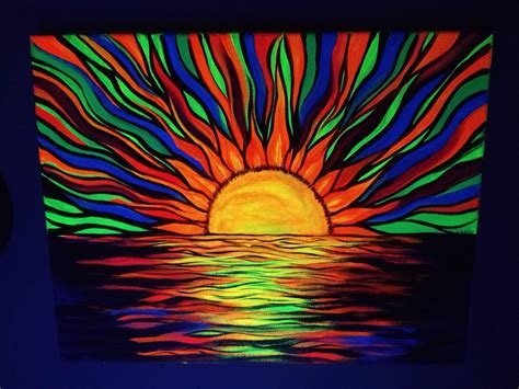 Vibrant Uv Reactive Acrylic Painting Illuminate Your Space