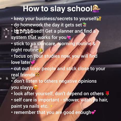 How To Slay At School Hoetips School Slaying Selfcare Nails Baddie