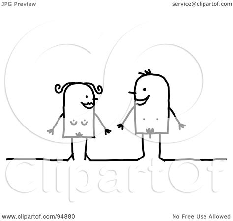 Royalty Free Rf Clipart Illustration Of A Stick People Adam And Eve