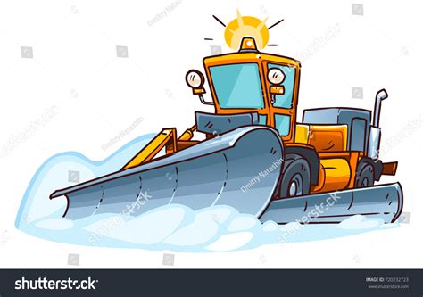 Snow Plow Machine Cartoon Stock Vector 720232723 Shutterstock