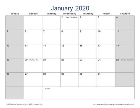2020 Calendar Excel Monthly
