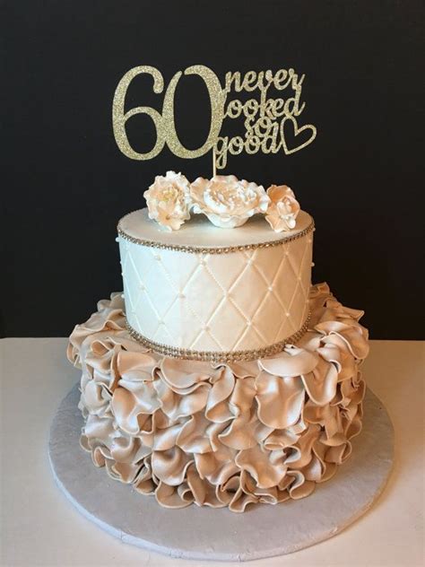 Any Number Gold Glitter 60th Birthday Cake Topper 60 Never Etsy