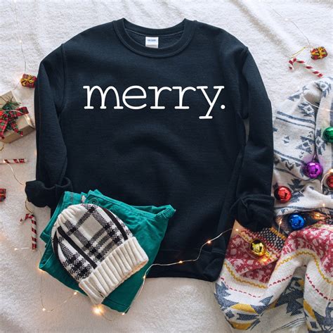 merry sweatshirt christmas sweatshirt for women merry etsy