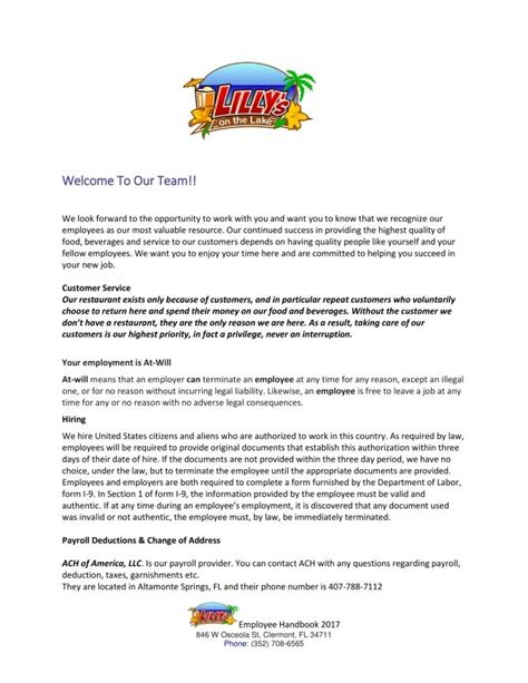 An employee handbook is a critical document for setting clear expectations for new employees, providing policies for all employees to follow, and here, we'll cover the nine elements you must include in your employee handbook in an employee handbook template, and provide a sample. Restaurant Employee Welcome Letter in 2020 | Welcome ...