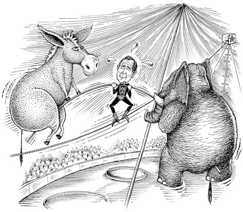 george w bush does a high wire balancing act cartoon george w bush circus tightrope walker