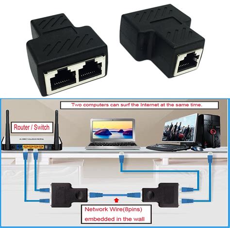 Cat5e Cat7rj45 Network Extension Connector Ethernet Cable Sharing Kit