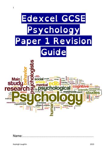 Edexcel Gcse Psych 2017 Revision Book Teaching Resources