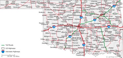 Map Of Oklahoma Cities Oklahoma Road Map Map Of Oklahoma Oklahoma