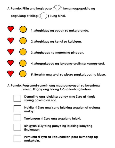 Filipino Comprehension Worksheet Live Worksheets