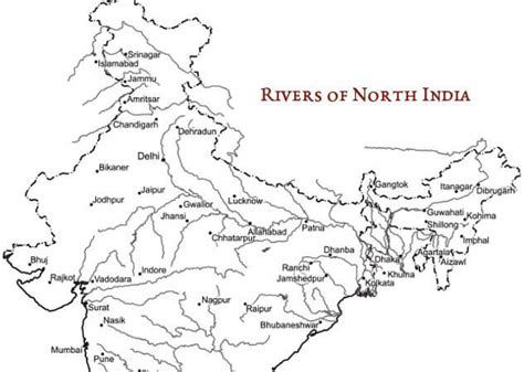 Rivers And Cities Of North India