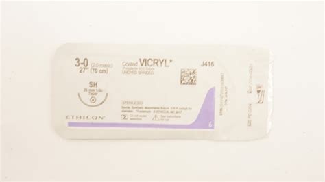 Ethicon J416 3 0 Coated Vicryl Polyglactin 910 Stre Sh 26mm 12c Taper