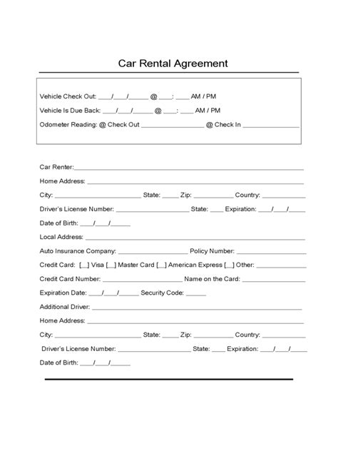 Car Lease Form 4 Free Templates In Pdf Word Excel Download