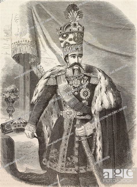 Portrait Of Naser Al Din Shah Qajar 1831 1896 Shah Of Persia Stock